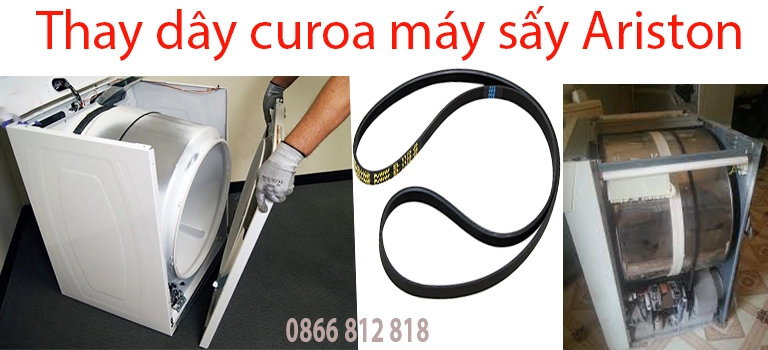 thay dây curroa máy sấy quần áo Ariston